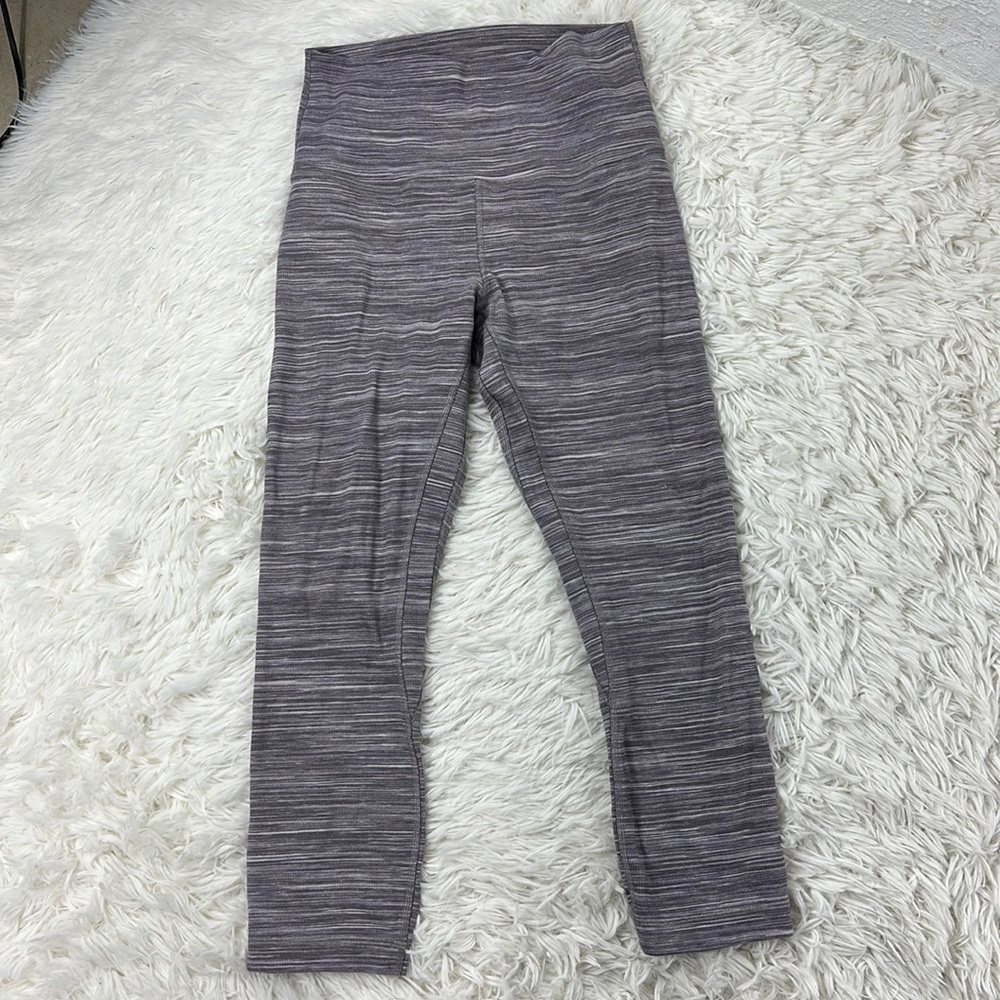 Lululemon Align Crop *21" Mini Space Dye Herringbone Jacquard Heathered Black